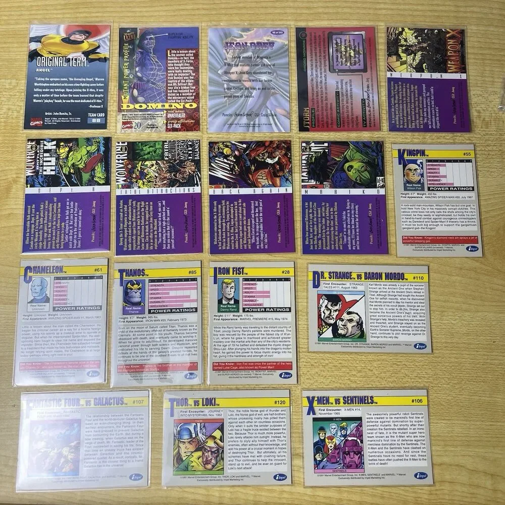 Marvel Trading Card Lot 1991 Universe 1992 Masterpieces 1995 Fleer Ultra X-Men